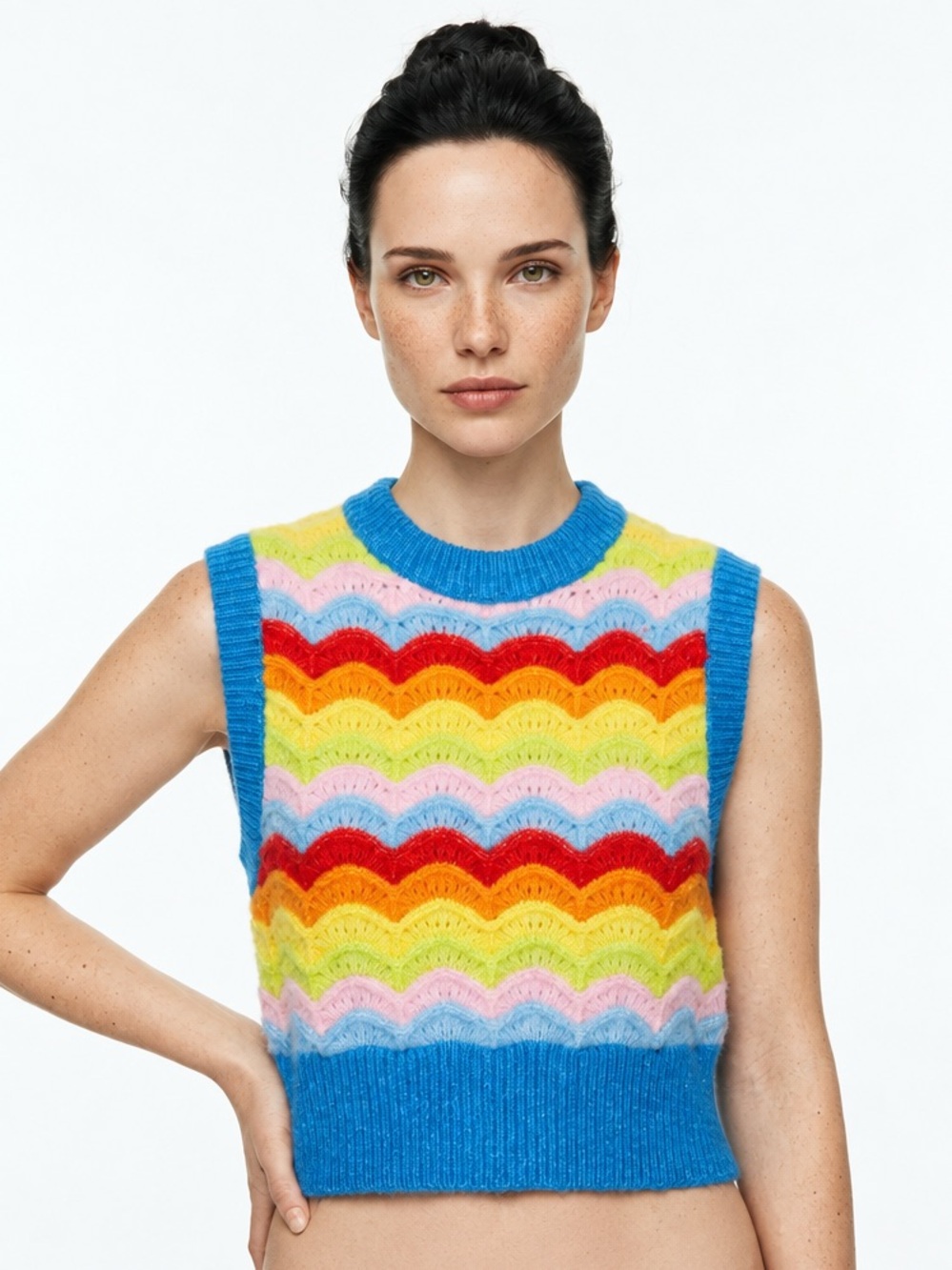 Zara colourful knit vest